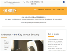 Tablet Screenshot of anthonyslockandkeyservice.com